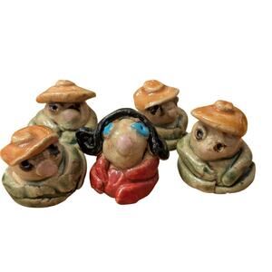 Vtg Mini Clay Sculptures